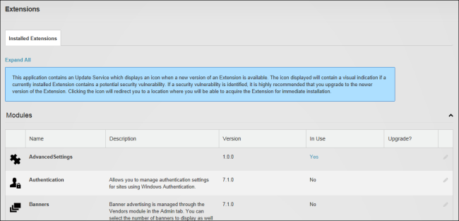 The Extensions module