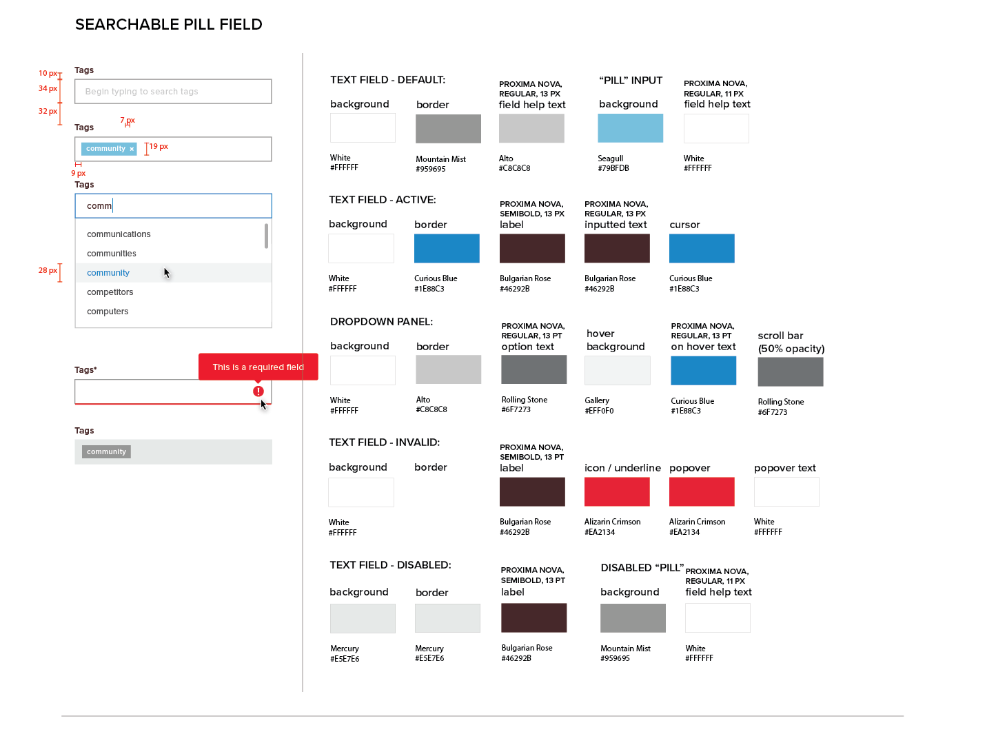 Persona Bar Style Guide - Searchable Pill Field