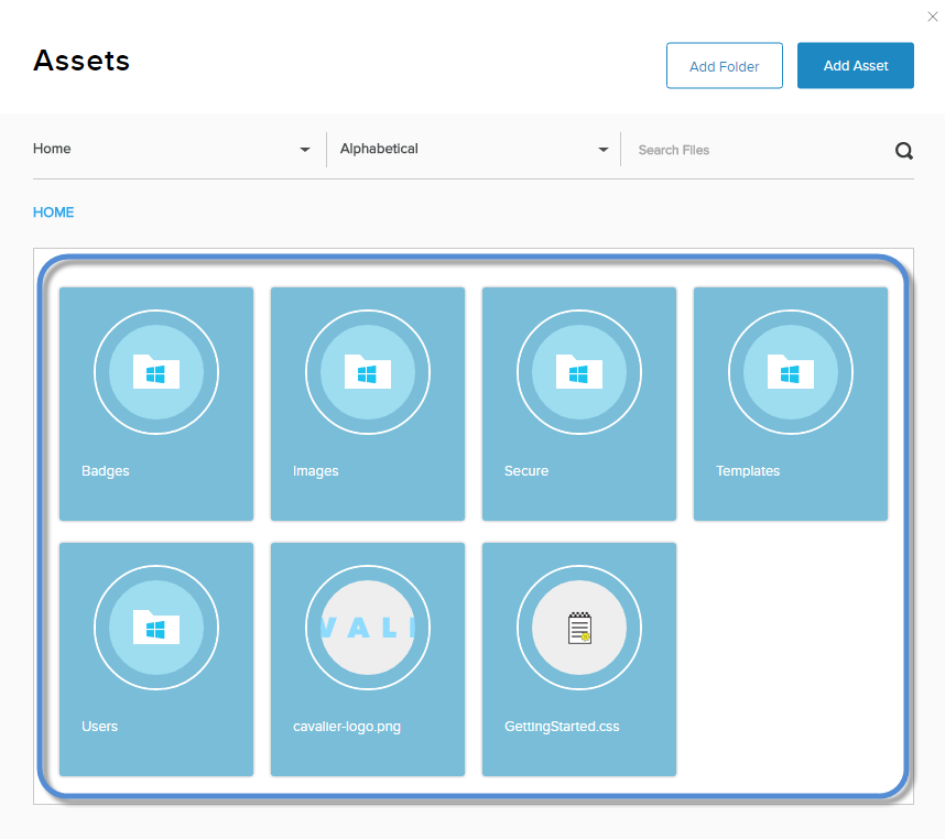 Assets grid