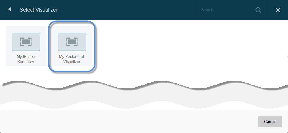 Choose the My Recipe Full Visualizer.