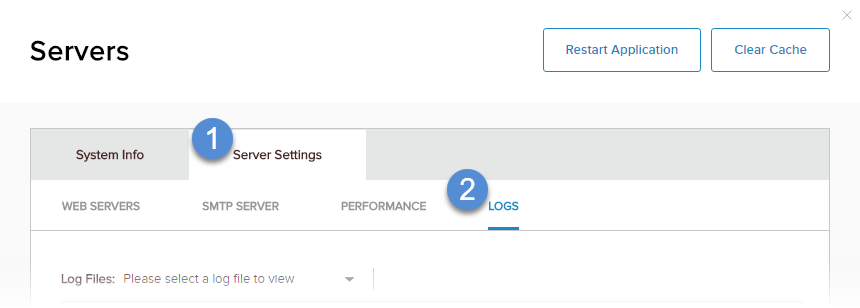 Server Settings > Logs