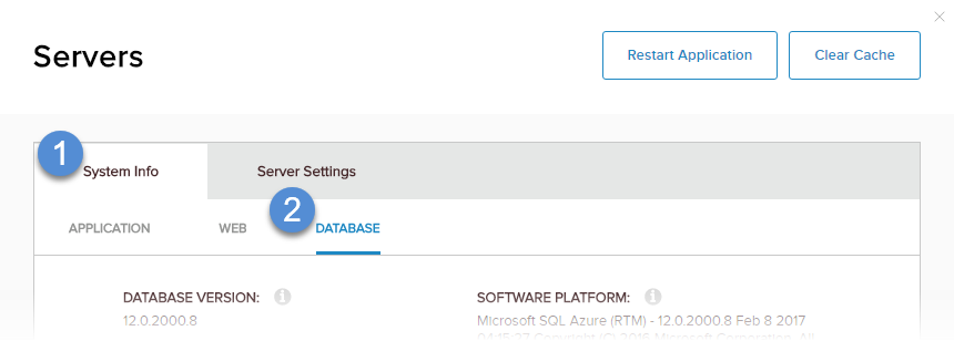 System Info > Database