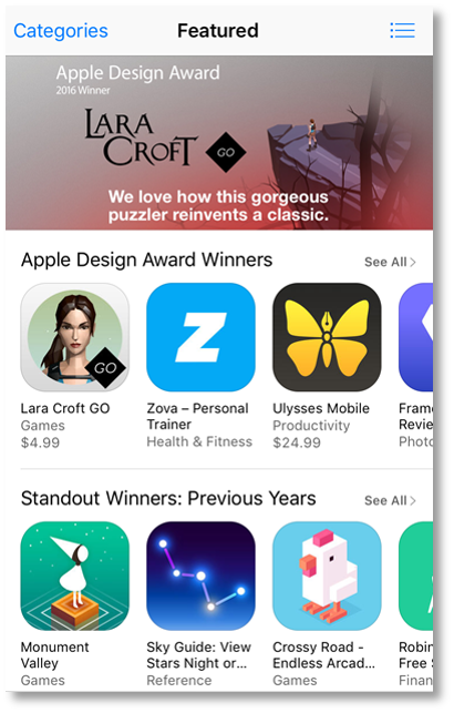 featured apps in Apple's App Store