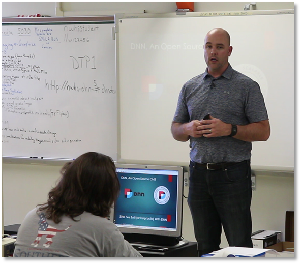 Clint Patterson presents to Northwestern High School