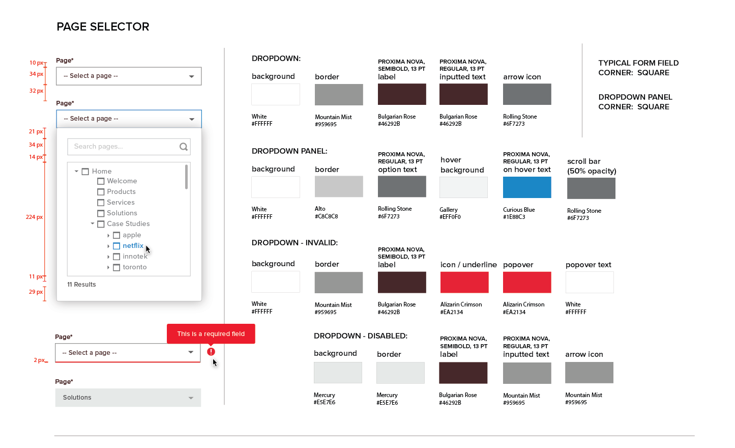 Persona Bar Style Guide - Page Selector