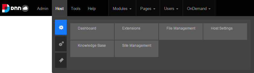 Old Control Panel/Bar menu - Host - Common