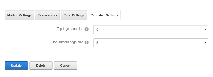 Module Settings — Publisher