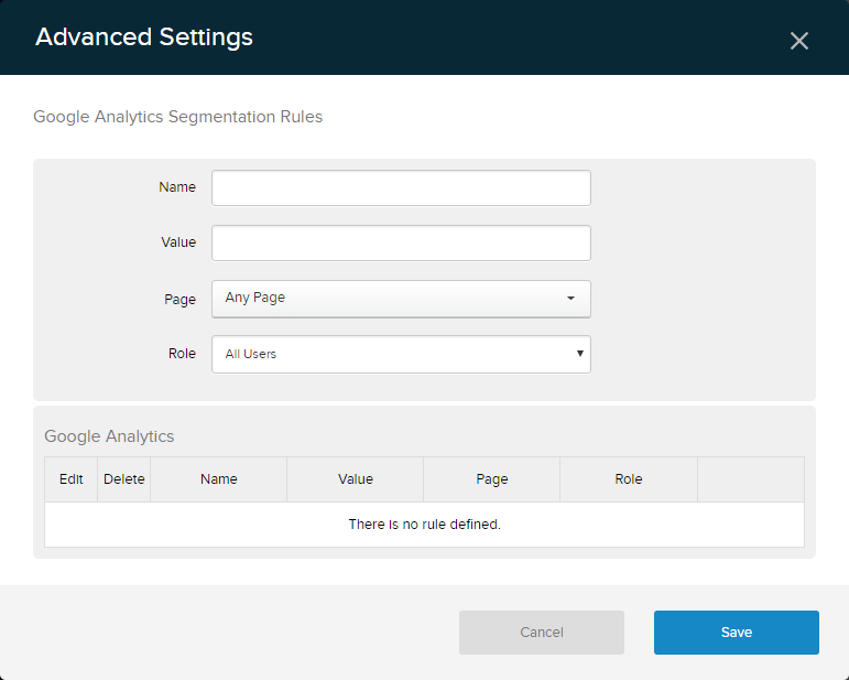 Google Analytics Advanced Settings